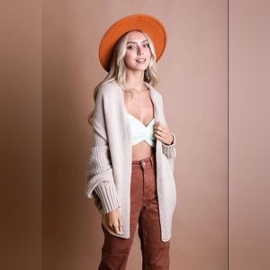 Bat Sleeve Knit Cardigan